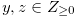 $y,z \in Z_{\geq 0}$