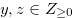 $y,z \in Z_{\ge 0}$