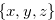 $\{ x,y,z\} $