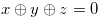 $x\oplus y\oplus z=0$
