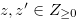 $z,z^{\prime } \in Z_{\geq 0}$