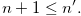 $\displaystyle n+1 \leq n^{\prime }.\label{agrulog2}  $