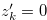 $z_ k^{\prime } = 0$
