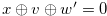 $x\oplus v\oplus w^{\prime }= 0$