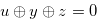 $u \oplus y \oplus z = 0$