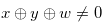 $x \oplus y \oplus w \ne 0$