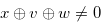 $x \oplus v \oplus w \ne 0$