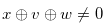 $x \oplus v \oplus w \neq 0$