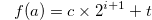 \begin{equation} \label{asnlemma1} f(a) = c \times 2^{i+1} + t \end{equation}