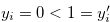 $y_ i = 0 < 1 = y_ i^{\prime }$