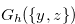 $G_ h(\{ y,z\} )$