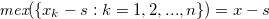 $\textit{mex}(\{ x_ k-s:k=1,2,...,n\}  ) = x-s$