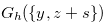 $G_ h(\{ y,z+s\} ) $