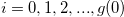 $i=0,1,2,...,g(0)$