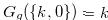 $G_ g(\{ k,0\} )=k$