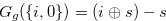 $G_ g(\{ i,0\} )= (i \oplus s)-s$