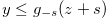 $y \leq g_{-s}(z+s)$