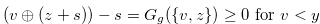 $\displaystyle  (v \oplus (z+s))-s = G_ g(\{ v,z\} ) \geq 0 \text { for } v<y \hspace{3cm}\nonumber  $