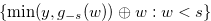 $\{  \min (y,g_{-s}(w)) \oplus w:w < s\} $