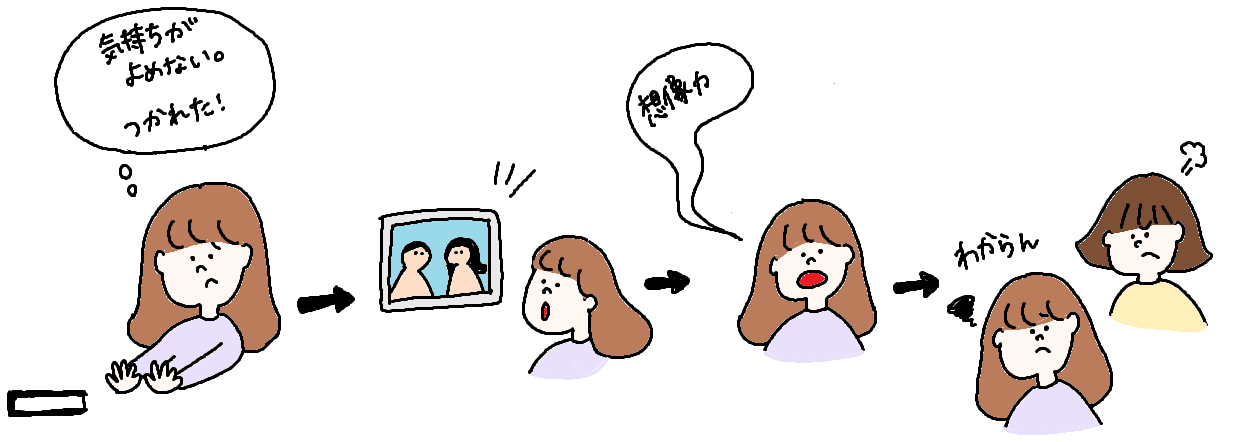 解説通りのイラスト。主人公は女の子