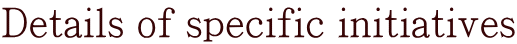 Details of specific initiatives