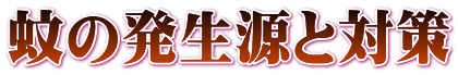 蚊の発生源と対策 