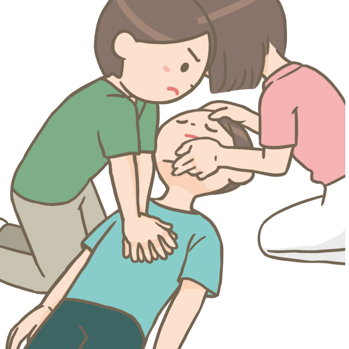 心臓マッサージのイラスト