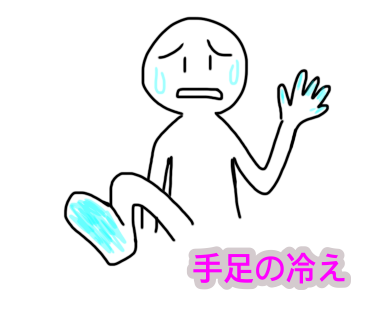 手足が冷えている人のイラスト