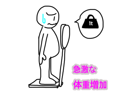 体重が増えた人のイラスト