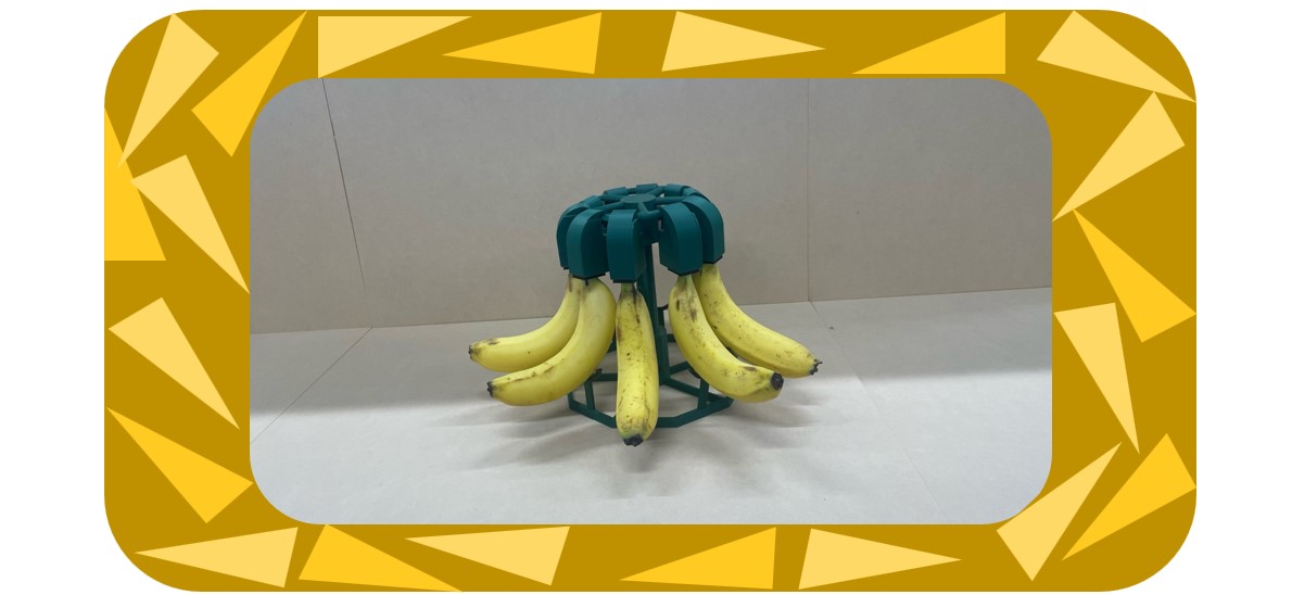 バナナスタンドにバナナをはめた使用イメージ